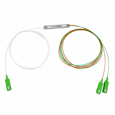 SC/APC G657A2 Fiber PLC Splitter 1x2 For Distribution Box 1 Connectors