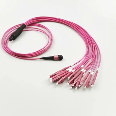 MTP- 6 LC UPC 12 CORE DX 50/125 MMF OM3 Fiber Patch Cable for Telecommunication