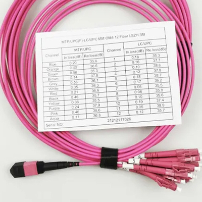 MTP- 6 LC UPC 12 CORE DX 50/125 MMF OM3 Fiber Patch Cable for Telecommunication