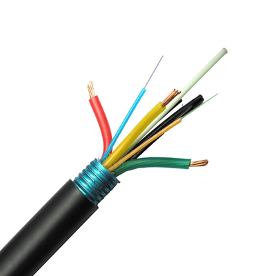 Access Network 2-24core Hybrid Optic Copper Cable / Overhead Fiber Optic Cable